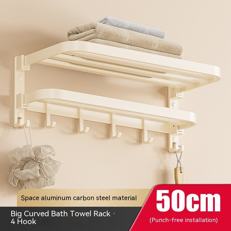 Cream Style Towel Rack Punch-free Toilet Toilet Pendant Bath Towel Bathroom Storage Rack