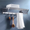 Stainless Steel Shelf Bathroom Storage Punch-free Stretchable Bath Towel Rack