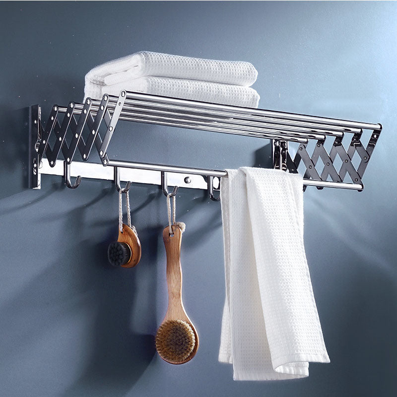 Stainless Steel Shelf Bathroom Storage Punch-free Stretchable Bath Towel Rack