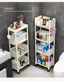 Trolley Bookshelf Kitchen Storage Rack Kitchen Corner Narrow Slit Storage Cabinet Bathroom Living Room Home Organizer Gifts