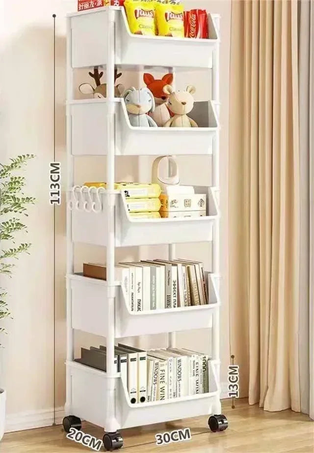 Trolley Bookshelf Kitchen Storage Rack Kitchen Corner Narrow Slit Storage Cabinet Bathroom Living Room Home Organizer Gifts