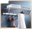 Stainless Steel Shelf Bathroom Storage Punch-free Stretchable Bath Towel Rack